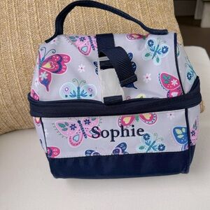 Pottery barn kids “Retro” monogrammed lunchbox